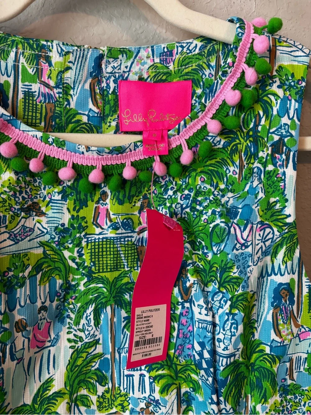 NEW Lilly Pulitzer Mila Stretch Shift Dress In Sprout Green Lilly On Holiday - Picture 8 of 9